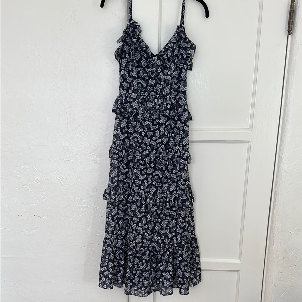 Floral Navy and White Women's Dress